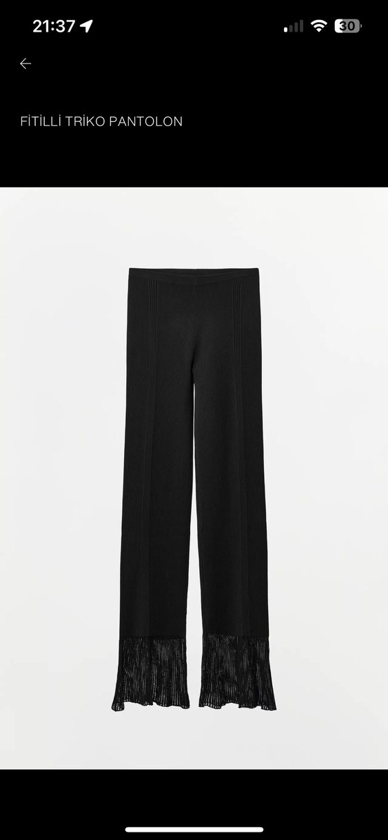 Kadın Siyah Pilili Dar Kesim Uzun Kumaş Pantolon - Görsel 2