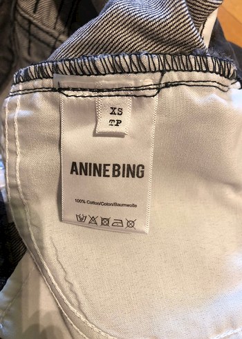 Anine Bing Siyah Mini Kadın Denim Şort - Görsel 2