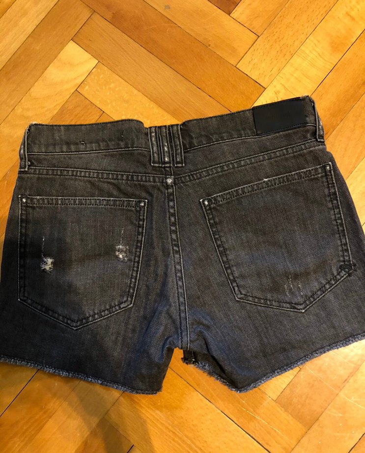 Anine Bing Siyah Mini Kadın Denim Şort - Görsel 3