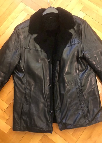 Kürklü Siyah Deri Erkek Ceket - Görsel 5