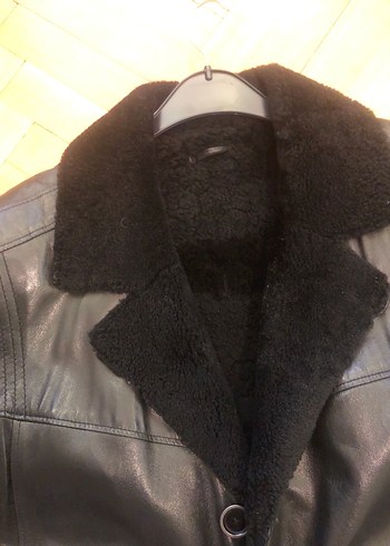 Kürklü Siyah Deri Erkek Ceket - Görsel 2