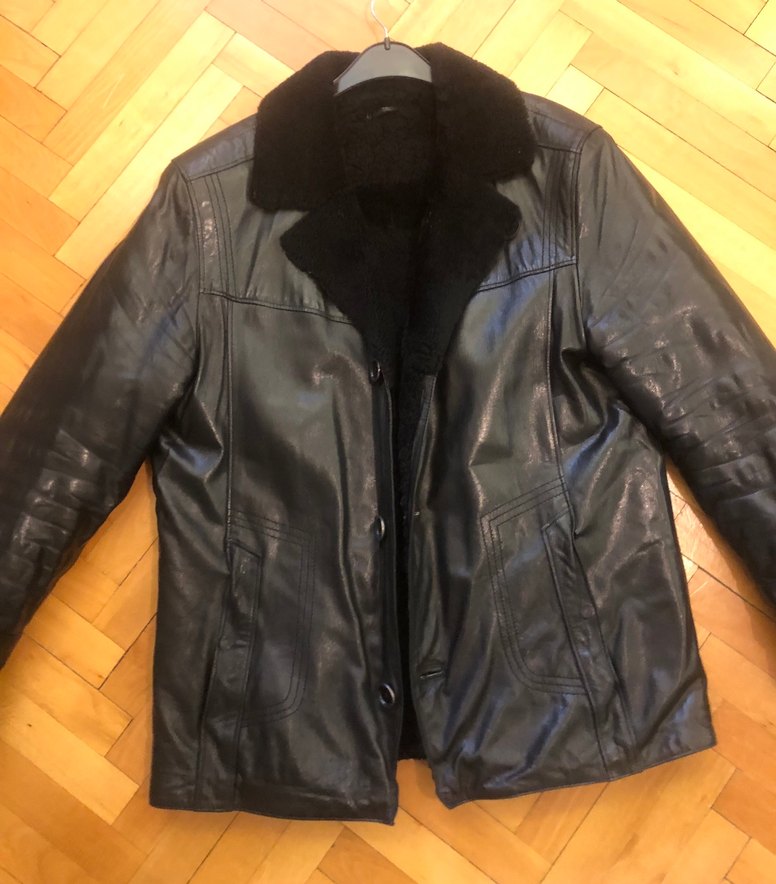 Kürklü Siyah Deri Erkek Ceket - Görsel 5