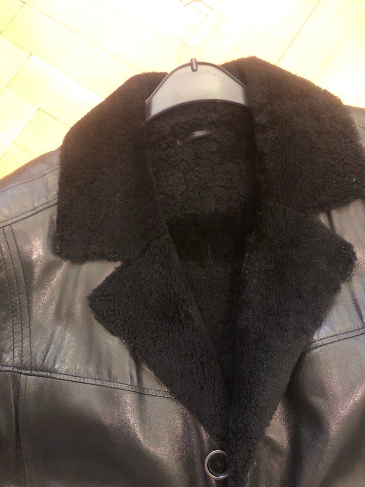 Kürklü Siyah Deri Erkek Ceket - Görsel 2