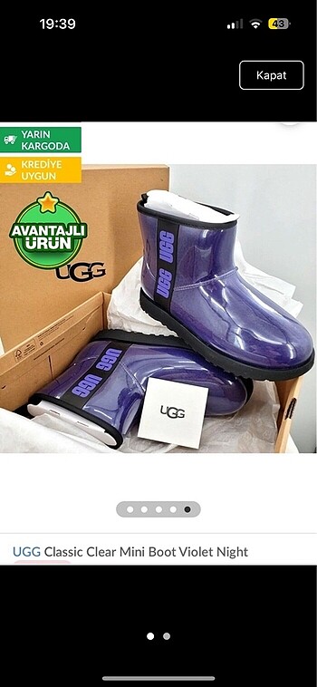 37 Beden mor Renk Orjinal UGG