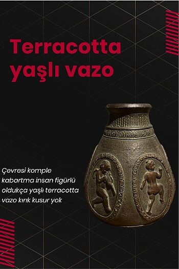 Terracotta oldukça yaşlı vazo