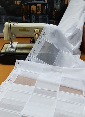 170x53 Brizlik Tül Kapı Tülü Hazır Tül Perde Mutfak Tülü Kısa Tü
