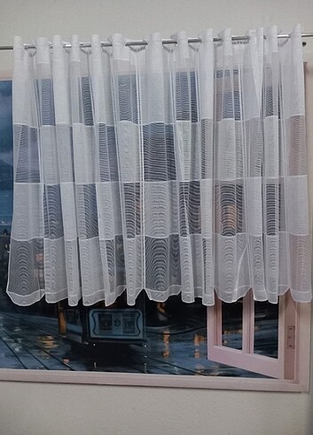  Beden beyaz Renk 170x53 Brizlik Tül Kapı Tülü Hazır Tül Perde Mutfak Tülü Kısa Tü