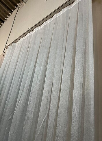 200x250 Hazır Tül Dikili Tül Perde Sık Pileli Ekru Renkli Tül
