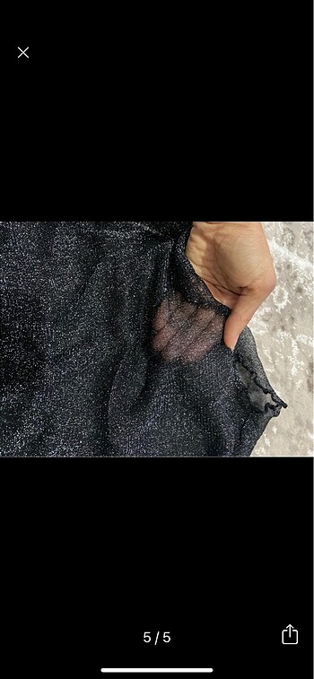 s Beden Simli transparan crop