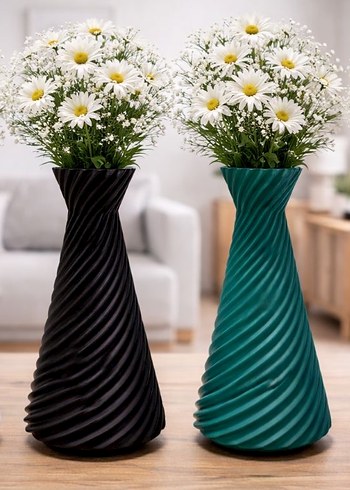 Dalgalı Desenli Dekoratif Vazo - Görsel 2