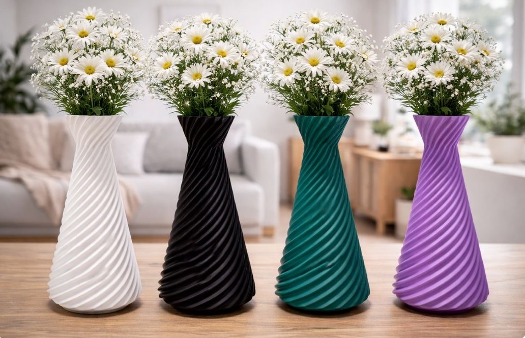 Dalgalı Desenli Dekoratif Vazo - Görsel 2