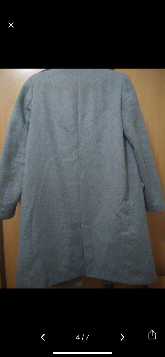 Gri Yünlü kadın kaban - Görsel 3