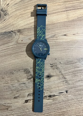 Orijinal Lacoste Mavi Gri Dijital Desenli Erkek Saati