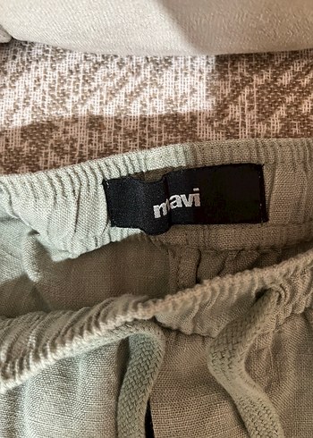 Mavi Jeans Mint yeşili Keten Erkek Rahat Kesim Midi Pantolon