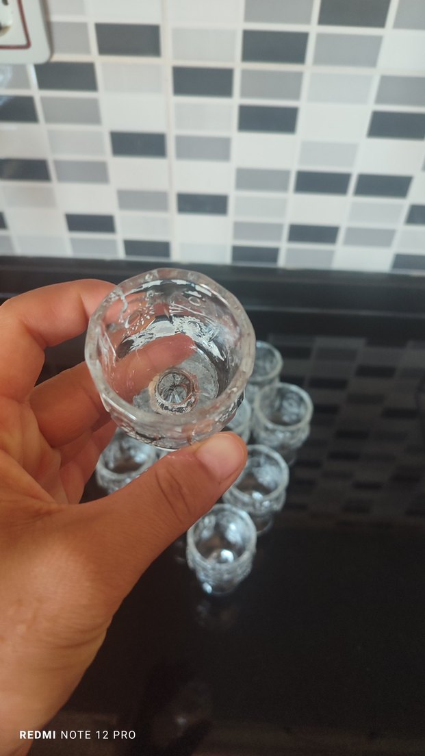 Kahve yanı Ayaklı İşlemeli Cam Bardak Seti - Görsel 5