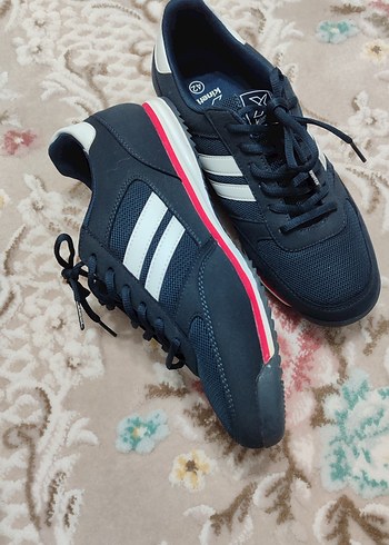 Lacivert Beyaz Çizgili Erkek Spor Ayakkabı - Görsel 3