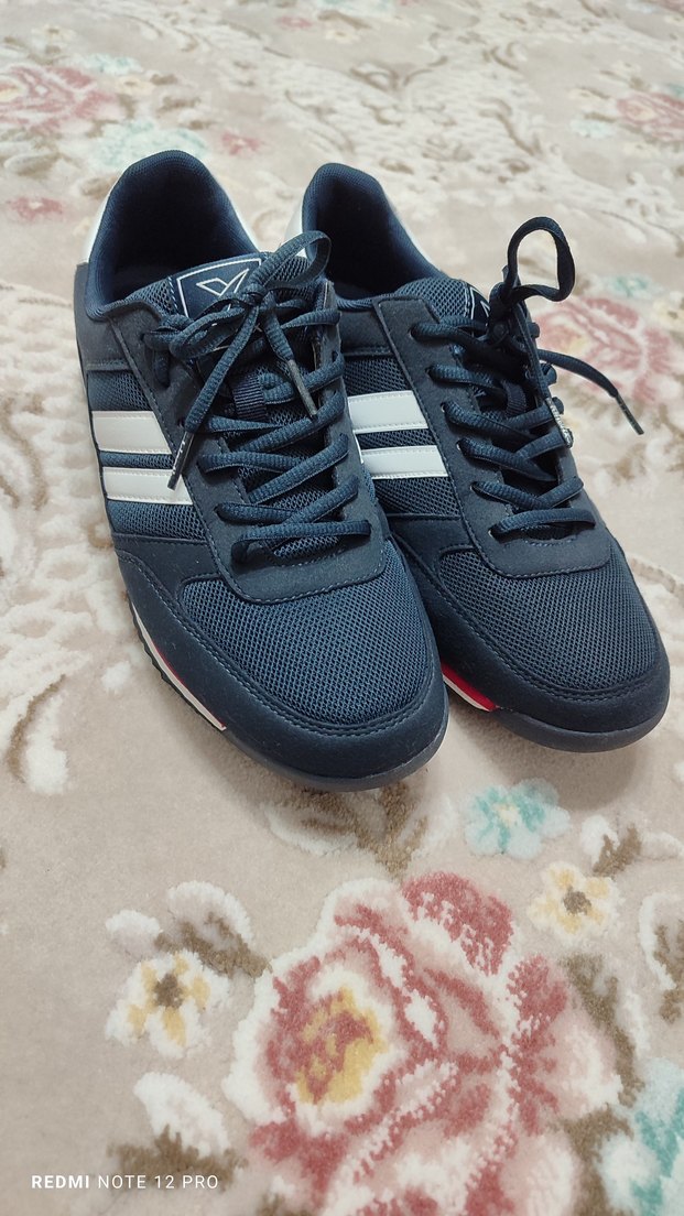 Lacivert Beyaz Çizgili Erkek Spor Ayakkabı - Görsel 2