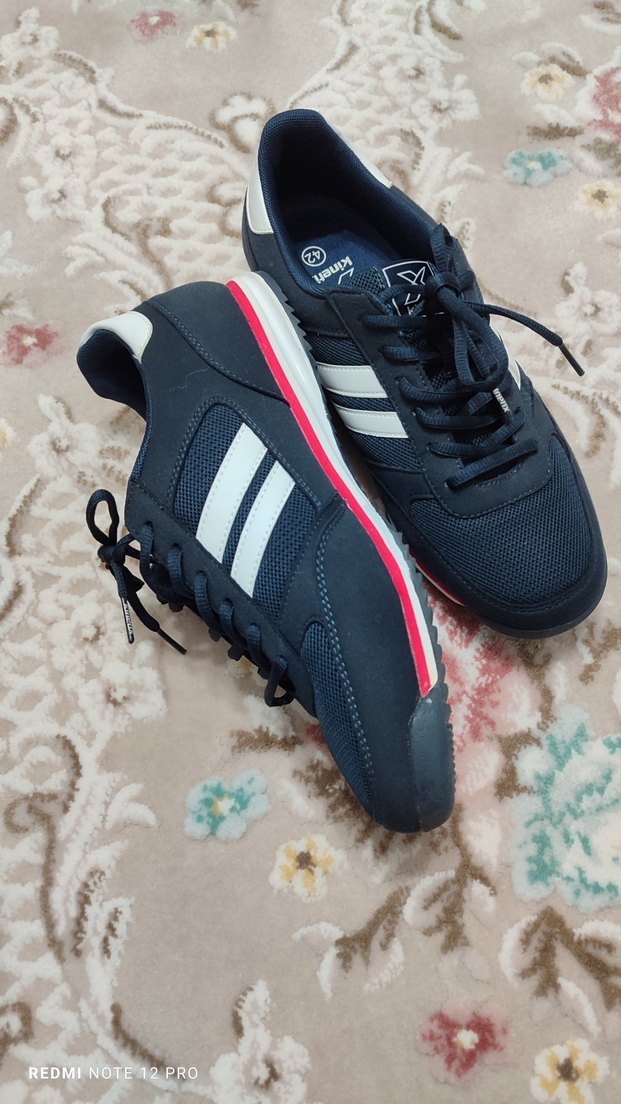 Lacivert Beyaz Çizgili Erkek Spor Ayakkabı - Görsel 3