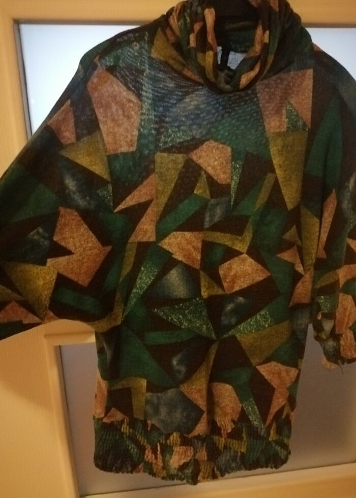 Kazak gibi bluz. Boğazlı, kısa kollu - Görsel 2