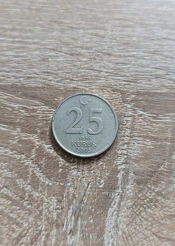2005 Yılı 25 Yeni Kuruş Madeni Para