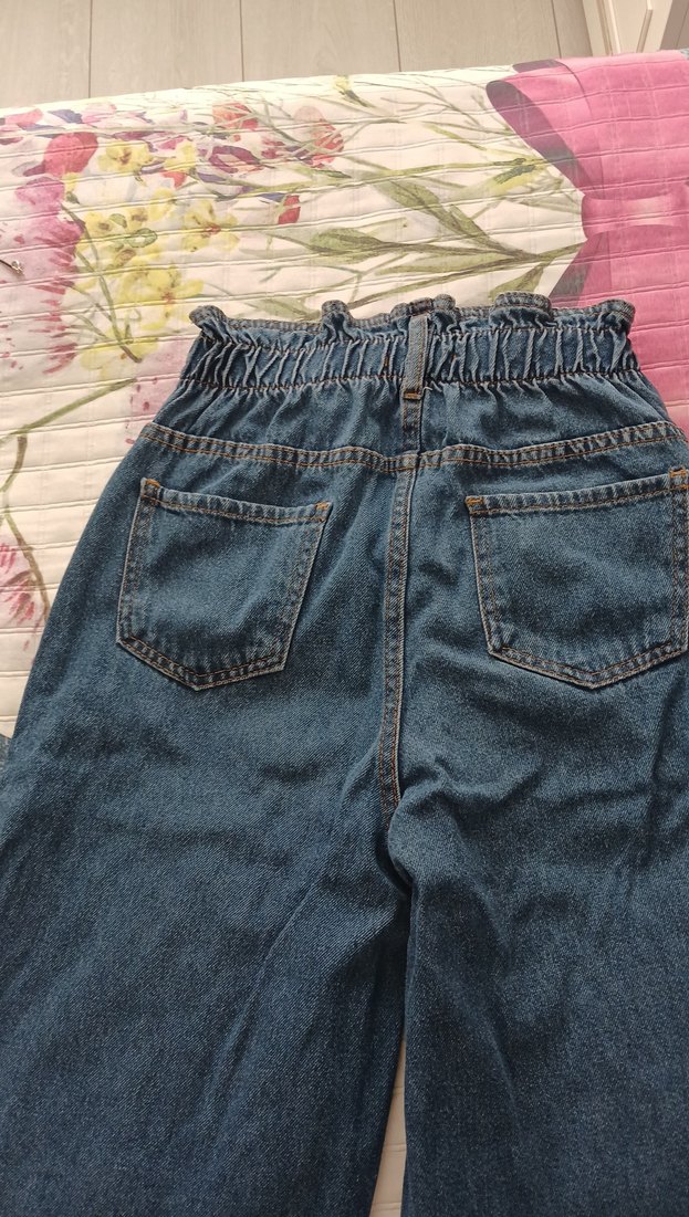 Kadın Lacivert Bol Kesim Uzun Kot Pantolon - Görsel 3