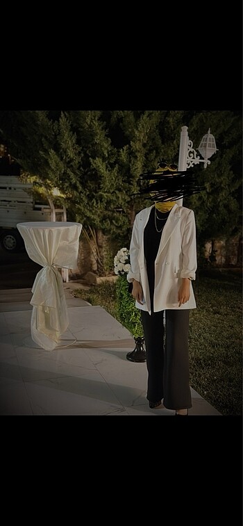 Beyaz pamuk ceket