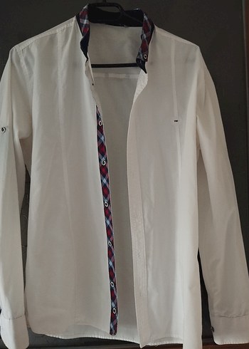 Erkek Beyaz Düğmeli Regular Fit Gömlek