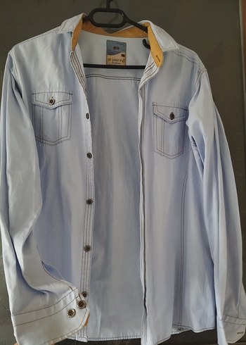 Mavi Denim Erkek Gömlek Düğmeli Uzun Kollu