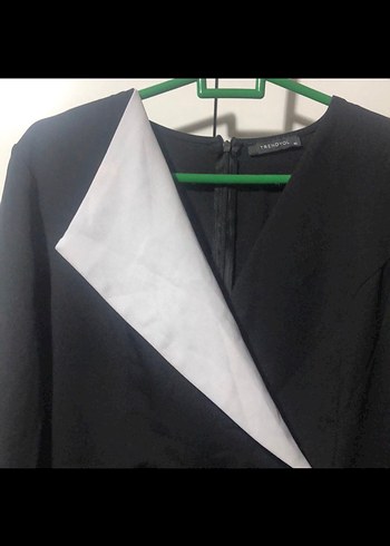 Siyah Midi V Yakalı elbise - Görsel 2