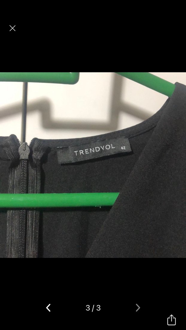 Siyah Midi V Yakalı elbise - Görsel 3