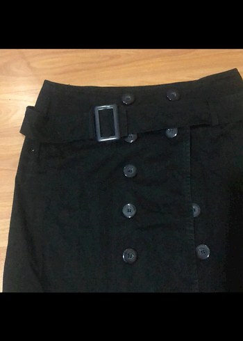 Kemerli Siyah Midi Goth Mini Etek - Görsel 2