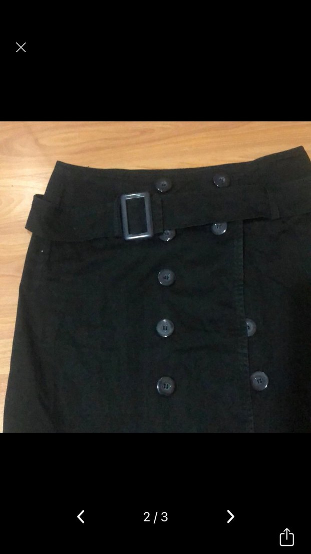 Kemerli Siyah Midi Goth Mini Etek - Görsel 2