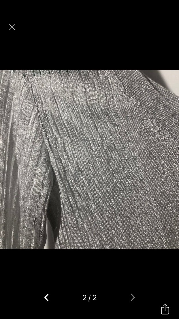 Gri V Yaka Pilili Kadın parkak Kazak bluz - Görsel 2