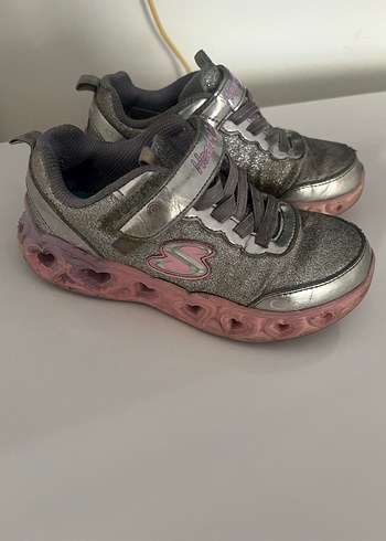 Kız Çocuk Gri Bağcıklı Cırt Cırtlı Spor Ayakkabı - Görsel 2