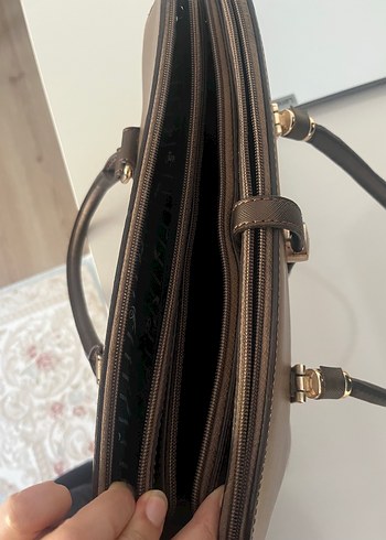 Bej Deri Tokalı Kadın Çanta - Görsel 3