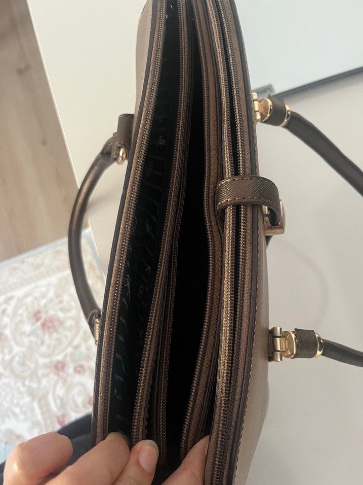 Bej Deri Tokalı Kadın Çanta - Görsel 3