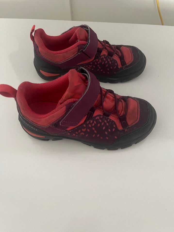 Bordo Kız Çocuk Spor Ayakkabı Velcro - Görsel 2