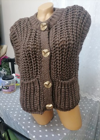 Bohem Stil Örgü Kolsuz Kadın Yelek