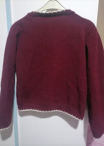 Bordo Kadın Örgü Hırka - Görsel 6