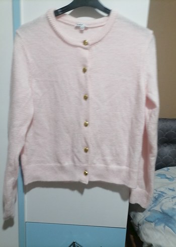 Kızlar İçin Düğmeli Pembe Hırka