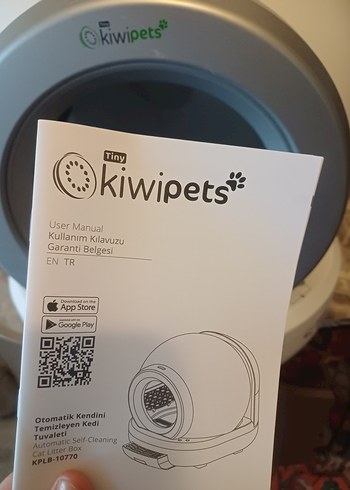 Gri Beyaz Otomatik Kedi Tuvaleti Kiwipets - Görsel 3