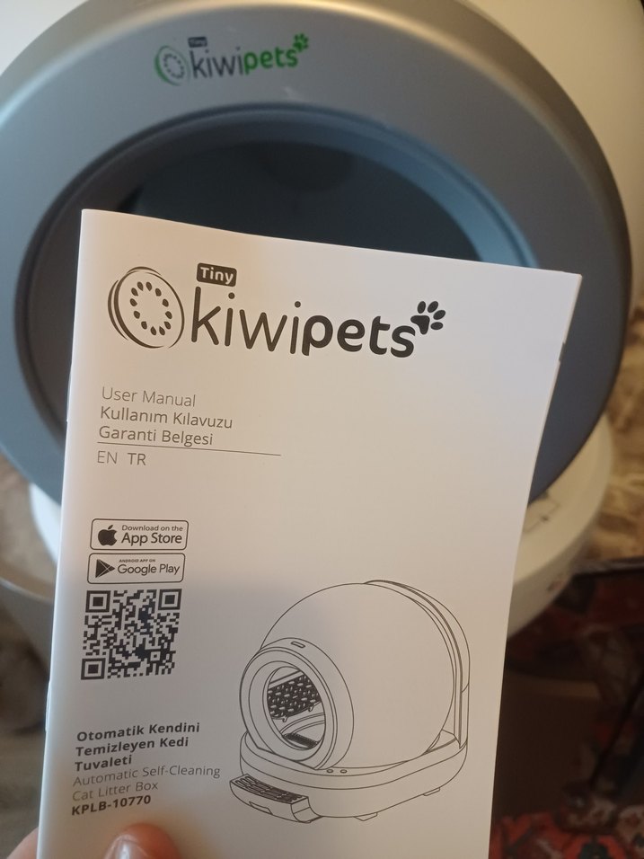 Gri Beyaz Otomatik Kedi Tuvaleti Kiwipets - Görsel 3