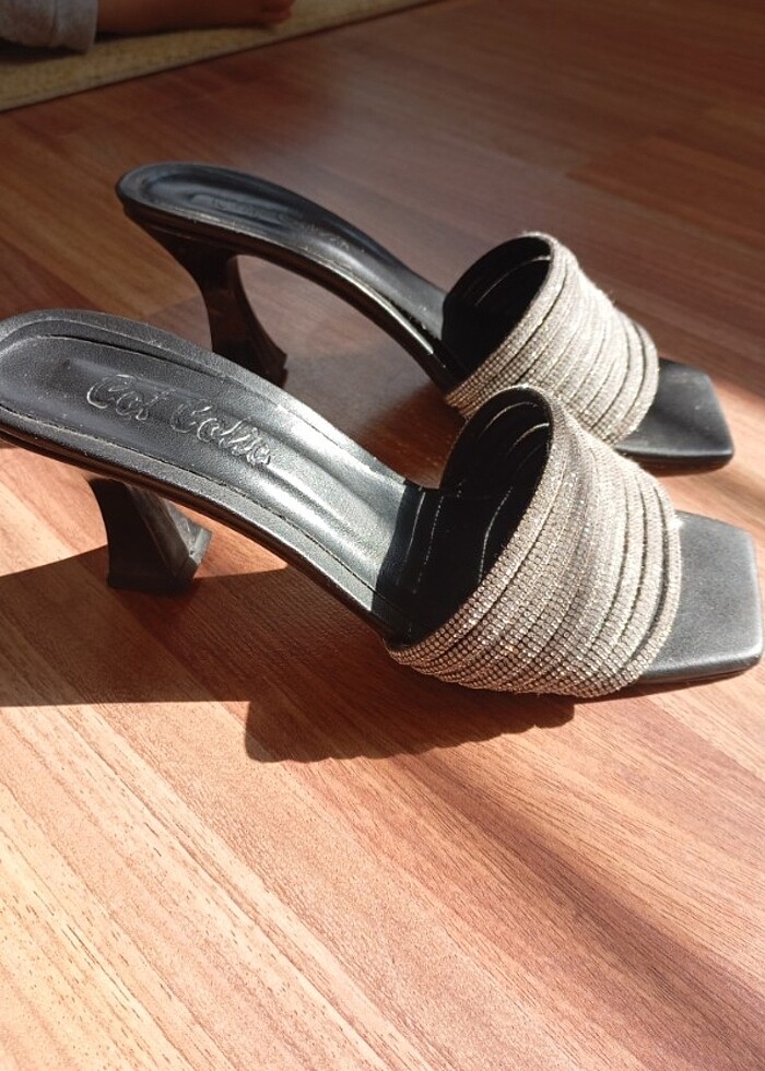 Kadın taşlı topuklu terlik  - Görsel 3