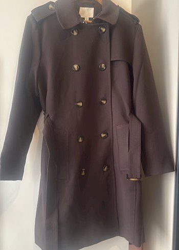 H&M Kadın Bej Kemerli Uzun Trençkot