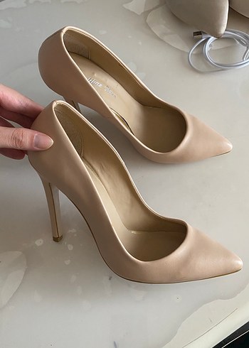 38 Beden Bej Minimalist Stiletto Topuklu Kadın Ayakkabı