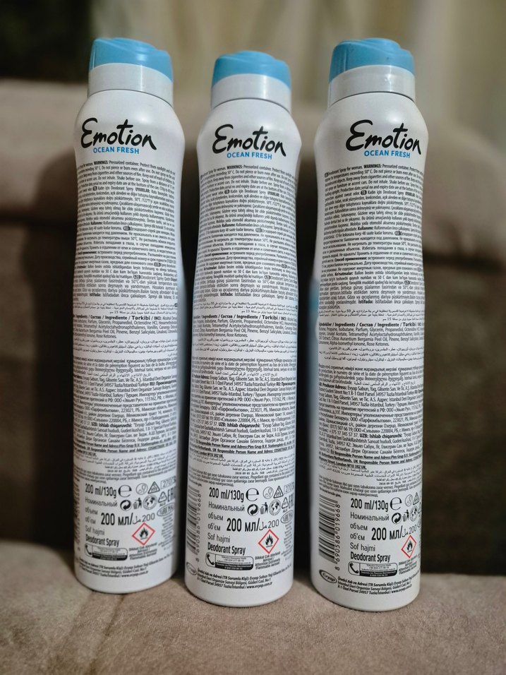 Emotion Ocean Fresh Kadın Deodorant 3'lü 200 ml SIFIR - Görsel 3