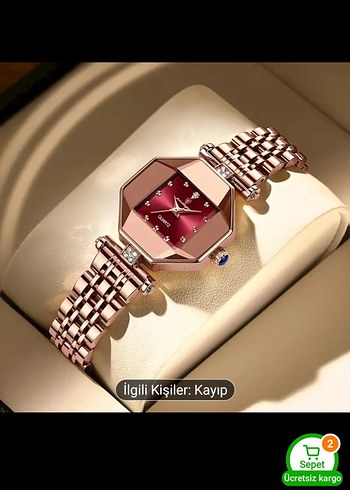 Bordo Kemerli Kadın Saat
