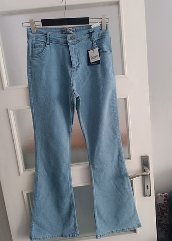 32 Beden mavi Renk Mavi Kadın Denim Midi Boy Kot Pantolon