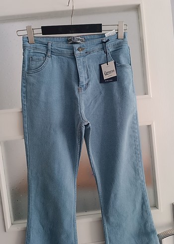 32 Beden Mavi Kadın Denim Midi Boy Kot Pantolon
