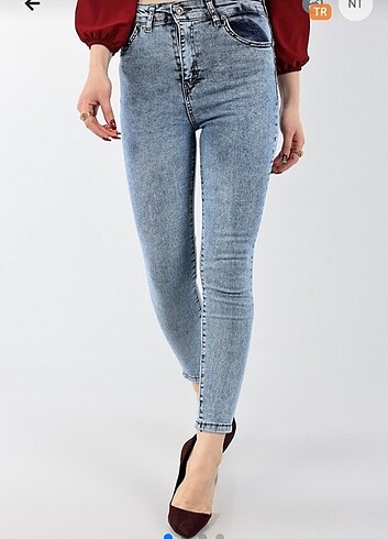 Zara Mavi Likralı Kadın Kot pantolon 